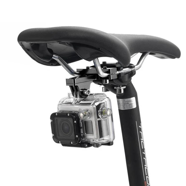 Support de selle de vélo en alliage d'aluminium PULUZ pour GoPro, Insta360, DJI et autres caméras d'action.