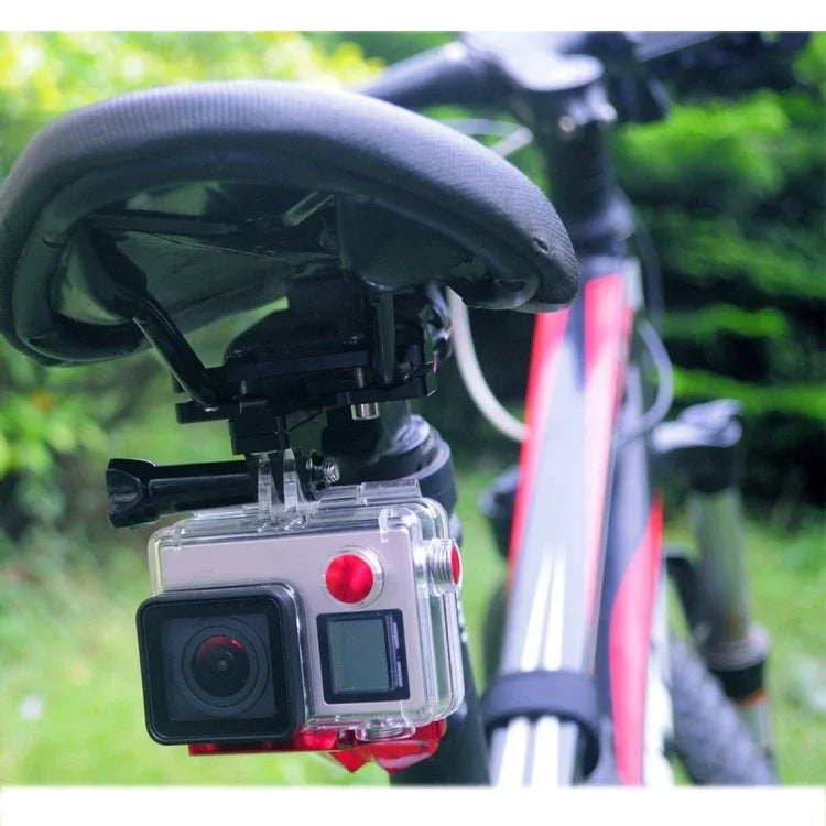 Support de selle de vélo en alliage d'aluminium PULUZ pour GoPro, Insta360, DJI et autres caméras d'action.