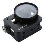 PULUZ Boîtier Coque en alliage d'aluminium CNC Cage de protection avec cadre d'assurance et objectif UV 52 mm pour GoPro HERO (2018) /7 Noir /6 /5, pour HERO6 /5 Cadre de traction, pour HERO5 Cadre de traction