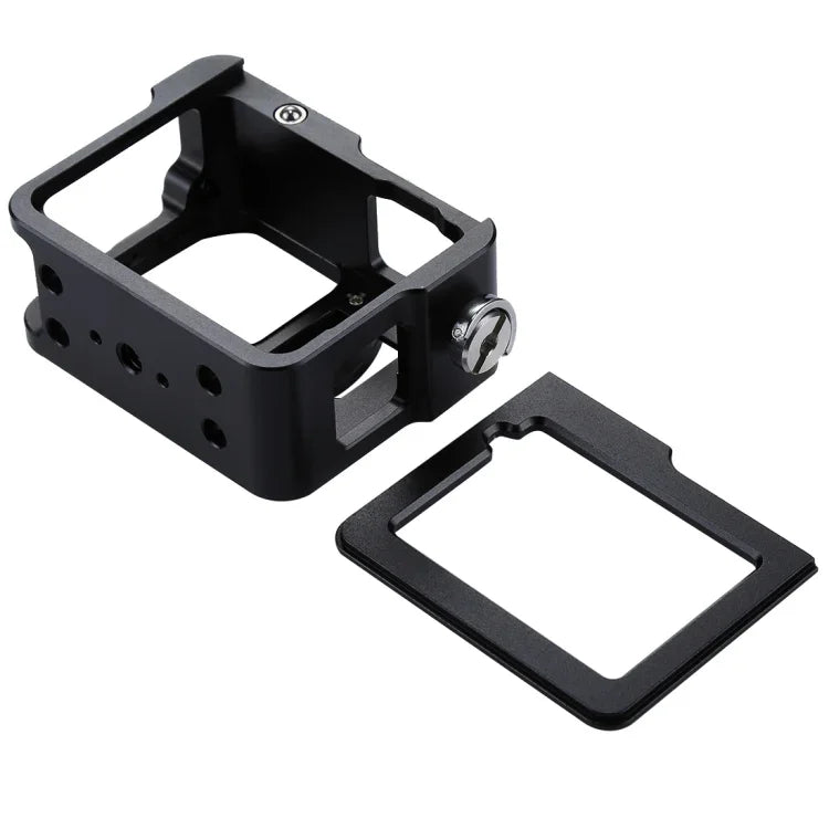 PULUZ Boîtier Coque en alliage d'aluminium CNC Cage de protection avec cadre d'assurance et objectif UV 52 mm pour GoPro HERO (2018) /7 Noir /6 /5, pour HERO6 /5 Cadre de traction, pour HERO5 Cadre de traction