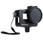 PULUZ Boîtier Coque en alliage d'aluminium CNC Cage de protection avec cadre d'assurance et objectif UV 52 mm pour GoPro HERO (2018) /7 Noir /6 /5, pour HERO6 /5 Cadre de traction, pour HERO5 Cadre de traction