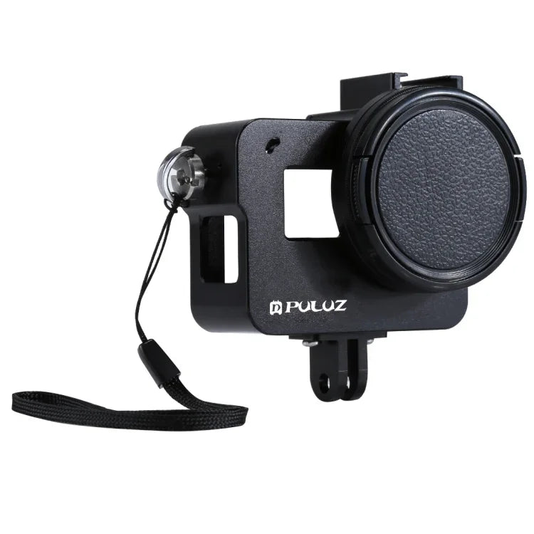 PULUZ Boîtier Coque en alliage d'aluminium CNC Cage de protection avec cadre d'assurance et objectif UV 52 mm pour GoPro HERO (2018) /7 Noir /6 /5, pour HERO6 /5 Cadre de traction, pour HERO5 Cadre de traction