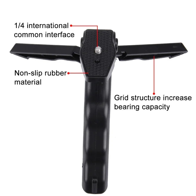Support de trépied pliable PULUZ Grip avec adaptateur et vis pour GoPro, Insta360, DJI et autres caméras d'action, charge maximale : 2 kg