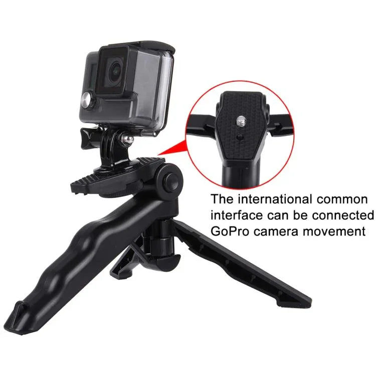Support de trépied pliable PULUZ Grip avec adaptateur et vis pour GoPro, Insta360, DJI et autres caméras d'action, charge maximale : 2 kg