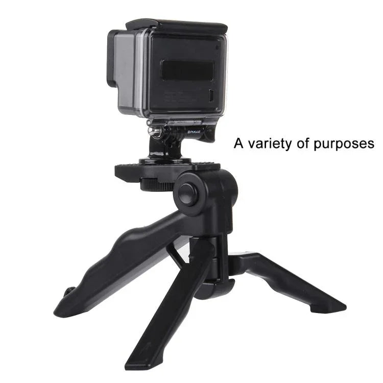 Support de trépied pliable PULUZ Grip avec adaptateur et vis pour GoPro, Insta360, DJI et autres caméras d'action, charge maximale : 2 kg