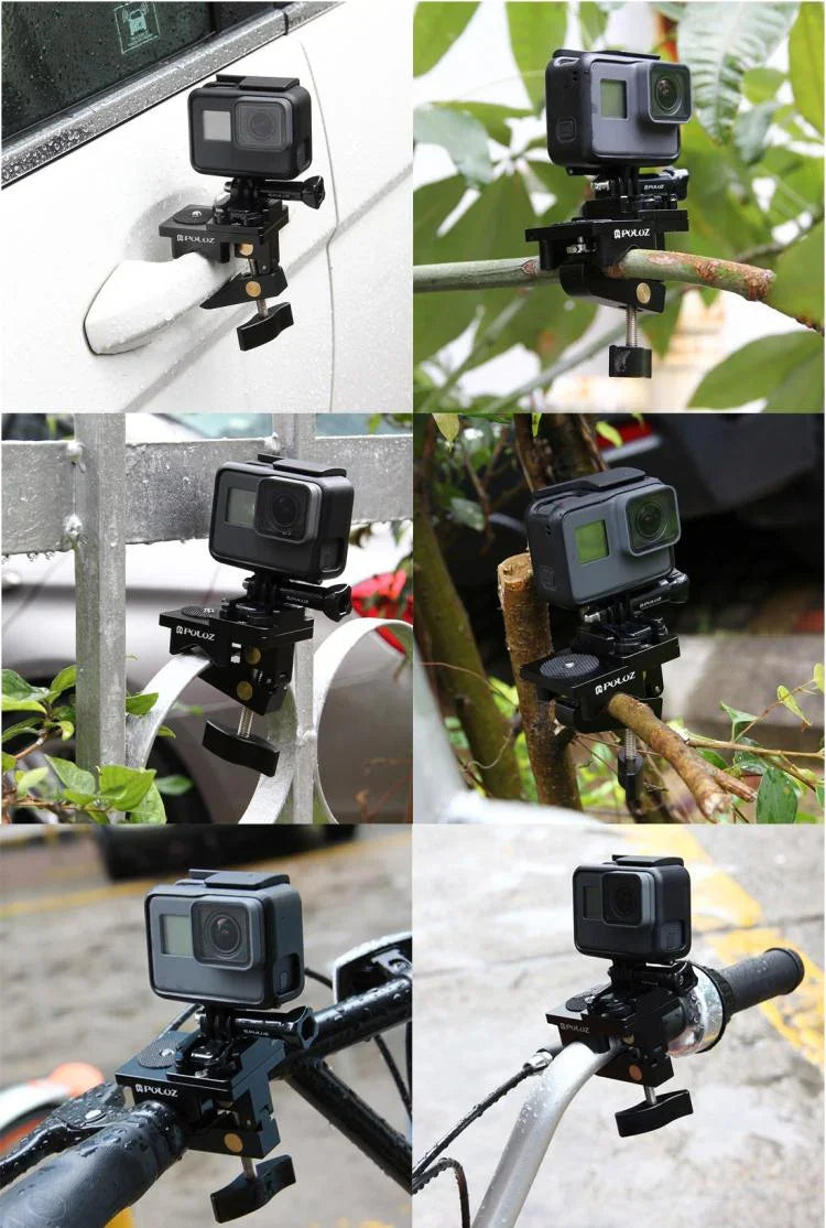 Support de fixation universel PULUZ en alliage d'aluminium pour GoPro, Insta360, DJI et autres caméras d'action.