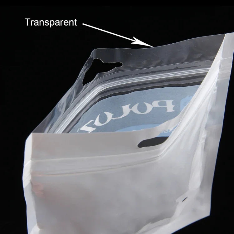 Lot de 10 pochettes à bijoux PULUZ 25,8 cm x 18 cm avec trou de suspension, transparentes, blanches et perles, fermeture éclair (Taille : L), Taille : L