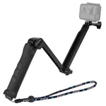 Trépied pliable PULUZ à 3 points d'appui avec perche à selfie et monopode extensible pour GoPro, Insta360 ONE R, DJI Osmo Action et autres caméras d'action, longueur : 20-58 cm
