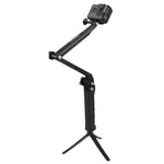 Trépied pliable PULUZ à 3 points d'appui avec perche à selfie et monopode extensible pour GoPro, Insta360 ONE R, DJI Osmo Action et autres caméras d'action, longueur : 20-58 cm