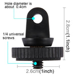 Adaptateur de fixation pour trépied PULUZ à vis 1/4 pouce pour GoPro, Insta360, DJI et autres caméras d'action. Diamètre du trou de vis : 5 mm. Diamètre du filetage : 3,3 cm.