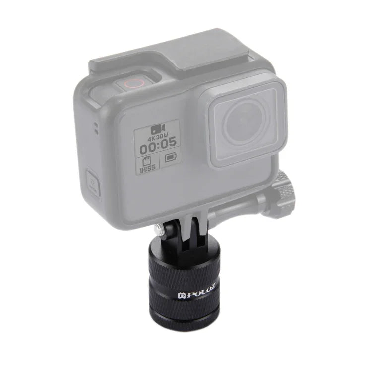 Adaptateur de trépied PULUZ à filetage 1/4 pouce, usiné CNC, compatible avec GoPro, Insta360, DJI et autres caméras d'action, longueur 1/4 pouce.