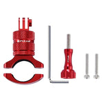 Support adaptateur de guidon de vélo en aluminium à rotation 360° PULUZ avec vis pour GoPro, Insta360, DJI et autres caméras d'action, en stock en Chine (rouge), en stock en Chine (bleu), support adaptateur de guidon 1