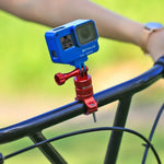 Support adaptateur de guidon de vélo en aluminium à rotation 360° PULUZ avec vis pour GoPro, Insta360, DJI et autres caméras d'action, en stock en Chine (rouge), en stock en Chine (bleu), support adaptateur de guidon 1