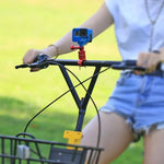 Support adaptateur de guidon de vélo en aluminium à rotation 360° PULUZ avec vis pour GoPro, Insta360, DJI et autres caméras d'action, en stock en Chine (rouge), en stock en Chine (bleu), support adaptateur de guidon 1