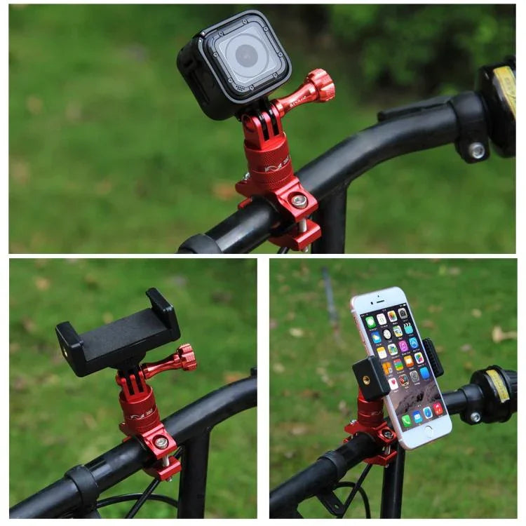 Support adaptateur de guidon de vélo en aluminium à rotation 360° PULUZ avec vis pour GoPro, Insta360, DJI et autres caméras d'action, en stock en Chine (rouge), en stock en Chine (bleu), support adaptateur de guidon 1