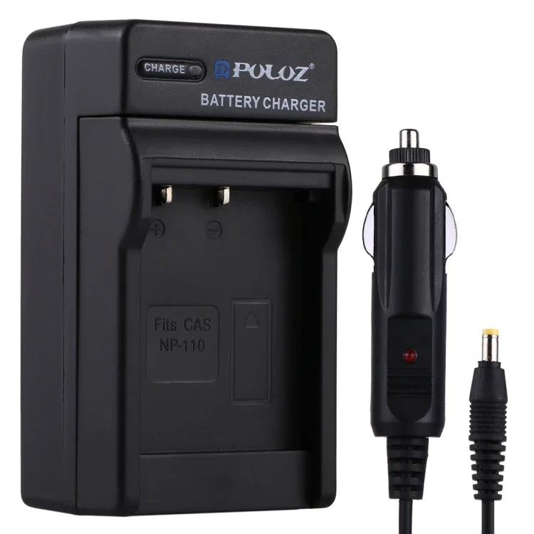 Chargeur de voiture PULUZ pour batterie d'appareil photo numérique Casio NP-110, chargeur de voiture NP-110
