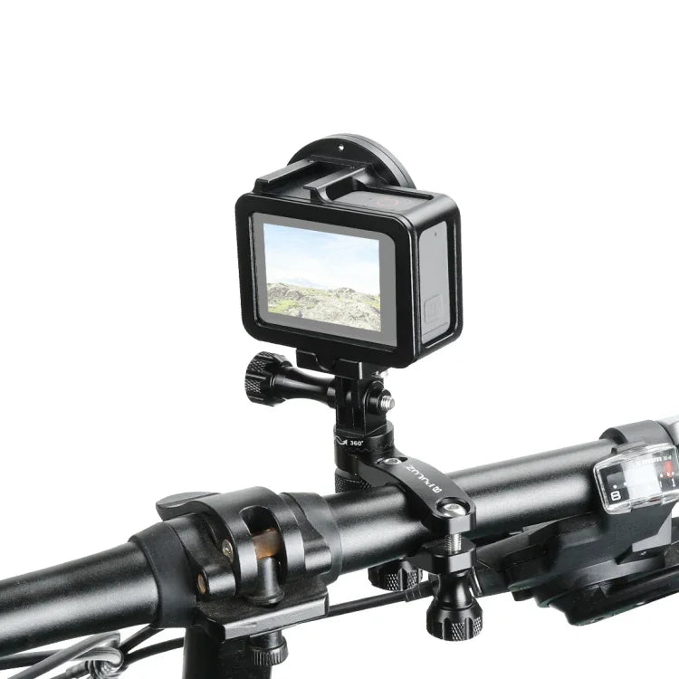 Support adaptateur de guidon de vélo en aluminium à rotation 360° PULUZ avec vis pour GoPro, Insta360, DJI et autres caméras d'action, support adaptateur de guidon 2