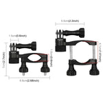 Support adaptateur de guidon de vélo en aluminium à rotation 360° PULUZ avec vis pour GoPro, Insta360, DJI et autres caméras d'action, support adaptateur de guidon 2
