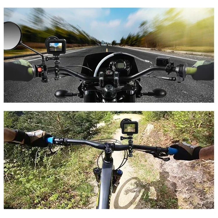Support adaptateur de guidon de vélo en aluminium à rotation 360° PULUZ avec vis pour GoPro, Insta360, DJI et autres caméras d'action, support adaptateur de guidon 2