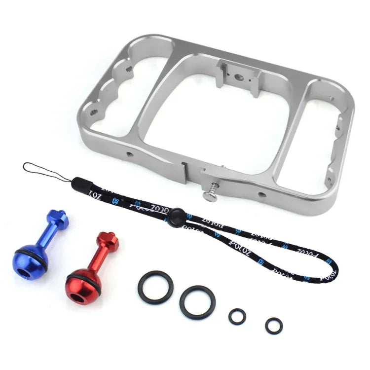 PULUZ Support de Plongée Double Poignée en Aluminium CNC avec Cordon pour GoPro, Insta360, DJI et Autres Caméras d'Action, Support de Bras de Lumière/S