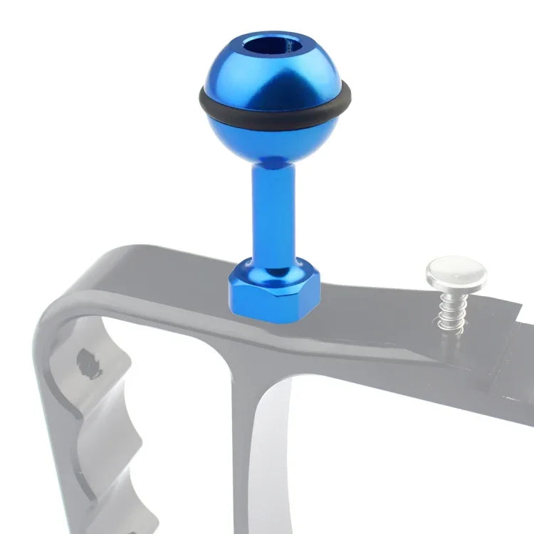 PULUZ Support à rotule en aluminium avec vis 1/4 pouce pour GoPro, Insta360, DJI et autres caméras d'action, diamètre : 2,5 cm, vis 1/4 pouce (noir), vis 1/4 pouce (bleu)