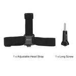 Sangle de tête élastique réglable PULUZ pour GoPro, Insta360 ONE R, DJI Osmo Action et autres caméras d'action