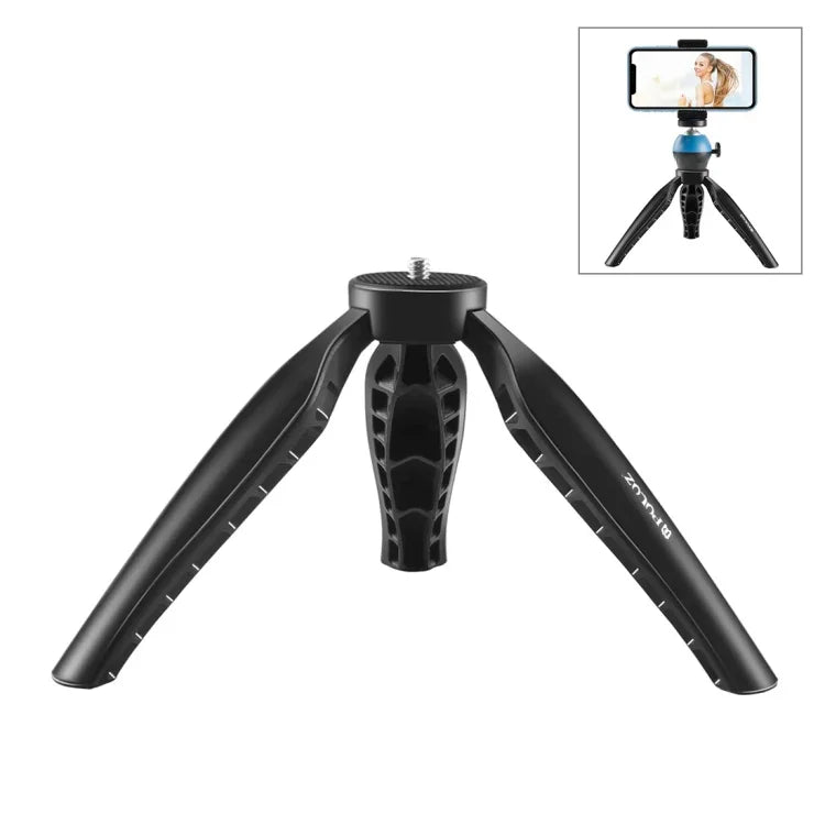 Support de trépied de bureau PULUZ Mini Simple en ABS avec vis 1/4 pouce pour appareils photo reflex numériques et numériques, hauteur de travail : 9 cm, trépied en ABS
