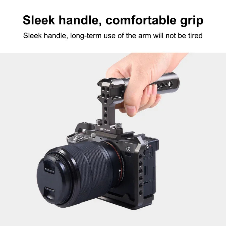 Poignée supérieure de stabilisation vidéo portable PULUZ avec 3 supports pour griffe porte-accessoires pour cage de caméra, pour poignée supérieure de cage de caméra