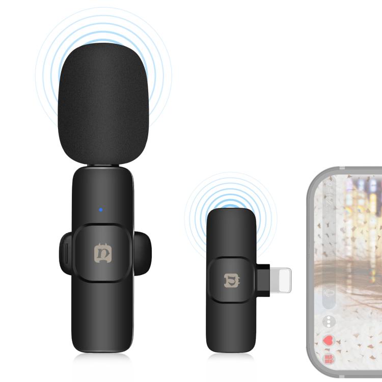 Microphone lavalier sans fil avec réduction de bruit et réverbération pour appareil 8 broches, support de charge téléphone, microphone sans fil 8 broches