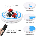 Présentoir rotatif PULUZ 45 cm avec télécommande et vitesse réglable, blanc, charge maximale 100 kg, disponible en plusieurs modèles : prise AU, prise EU, prise UK et prise US.