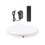 Présentoir rotatif PULUZ 45 cm avec télécommande et vitesse réglable, blanc, charge maximale 100 kg, disponible en plusieurs modèles : prise AU, prise EU, prise UK et prise US.