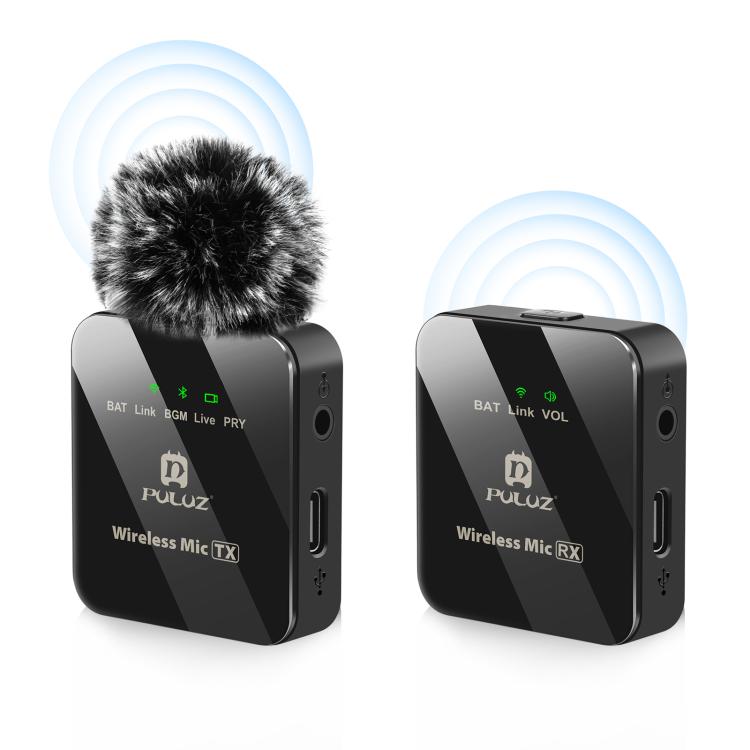 Microphone cravate sans fil PULUZ 1 TX + 1 RX, 1 TX + 1 RX