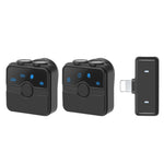 Microphone cravate sans fil magnétique PULUZ avec boîte de charge, récepteur RX 8 broches et 2 microphones TX, 8 broches 2 TX + 1 RX, avec boîte de charge