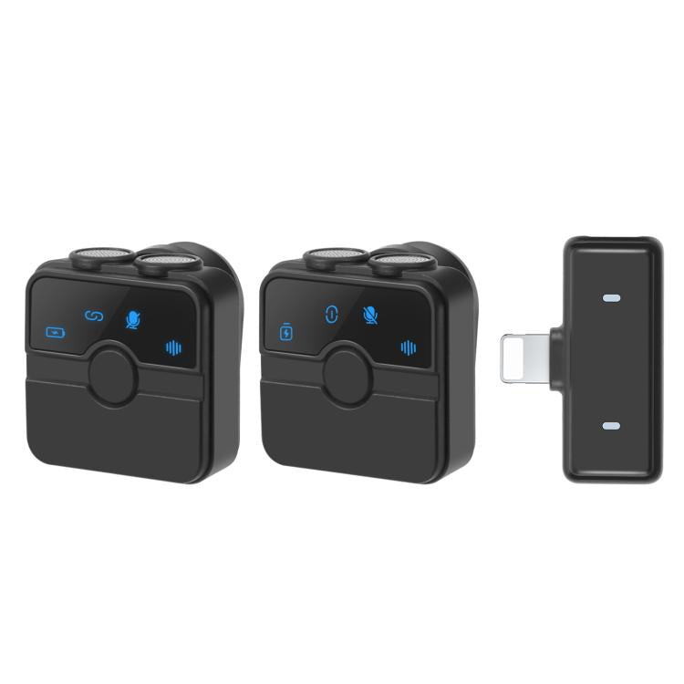 Microphone cravate sans fil magnétique PULUZ avec boîte de charge, récepteur RX 8 broches et 2 microphones TX, 8 broches 2 TX + 1 RX, avec boîte de charge