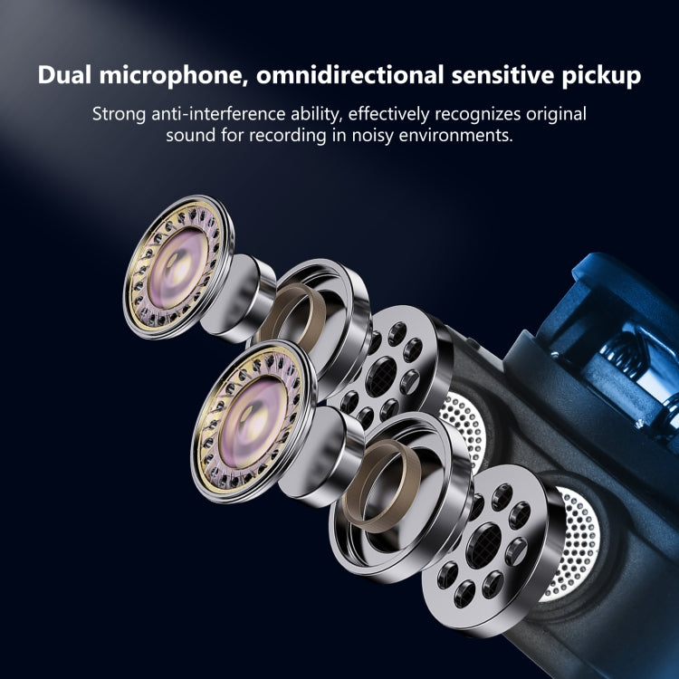 Microphone cravate sans fil magnétique PULUZ avec boîte de charge, récepteur RX 8 broches et 2 microphones TX, 8 broches 2 TX + 1 RX, avec boîte de charge