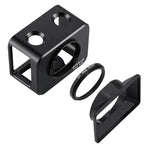 PULUZ pour Sony RX0 Cage de protection en alliage d'aluminium + filtre UV 37 mm + pare-soleil avec vis et tournevis, disponible en noir, or, bleu, rouge et argent.