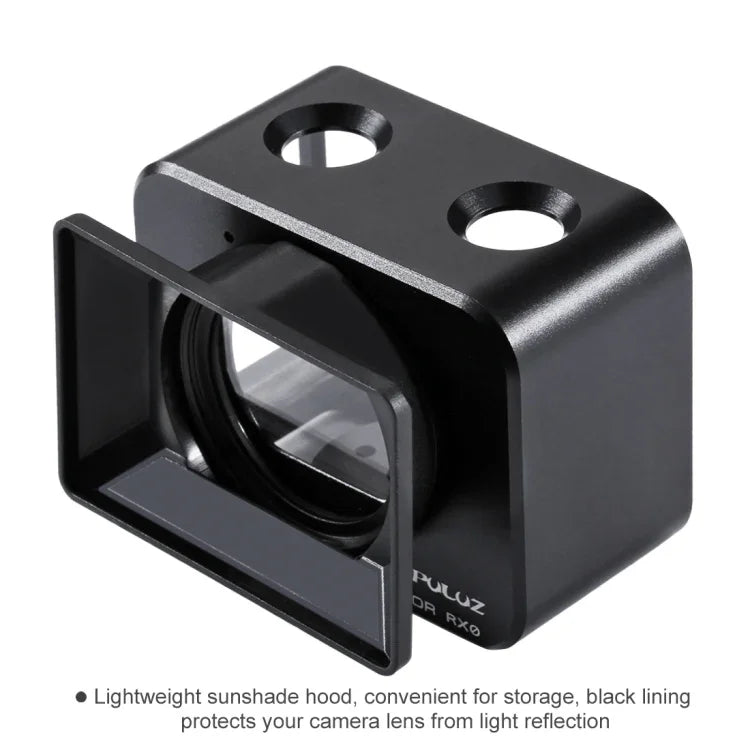 PULUZ pour Sony RX0 Cage de protection en alliage d'aluminium + filtre UV 37 mm + pare-soleil avec vis et tournevis, disponible en noir, or, bleu, rouge et argent.