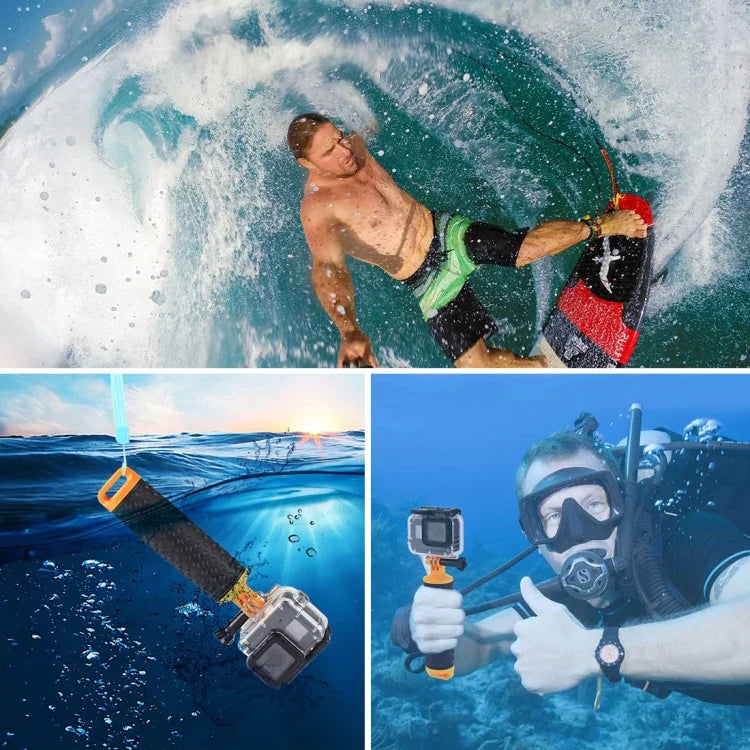 Poignée flottante PULUZ avec dragonne pour GoPro HERO10 Black / HERO9 Black / HERO8 Black / HERO7 /6 /5 /5 Session /4 Session /4 /3+ /3 /2 /1, Xiaoyi et autres caméras d'action.