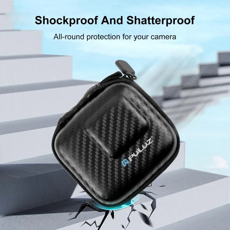 Sacoche de rangement portable PULUZ Mini en fibre de carbone, compatible avec DJI OSMO Action