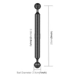 Bras flottant PULUZ en fibre de carbone à double rotule, diamètre des rotules : 25 mm, longueur : 23 cm (9 pouces), diamètre : 20,8 mm, noir.
