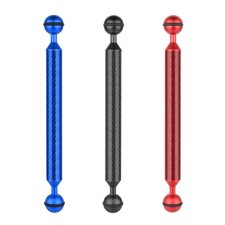 Bras flottant PULUZ en fibre de carbone à double rotule, diamètre des rotules : 25 mm, longueur : 23 cm (9 pouces), diamètre : 20,8 mm, noir.