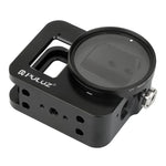 Boîtier de protection PULUZ en alliage d'aluminium usiné CNC avec cadre de sécurité et lentille UV 52 mm pour GoPro HERO8 Black.