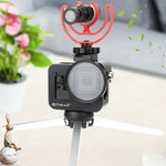 Boîtier de protection PULUZ en alliage d'aluminium usiné CNC avec cadre de sécurité et lentille UV 52 mm pour GoPro HERO8 Black.