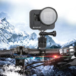 Boîtier de protection PULUZ en alliage d'aluminium usiné CNC avec cadre de sécurité et lentille UV 52 mm pour GoPro HERO8 Black.