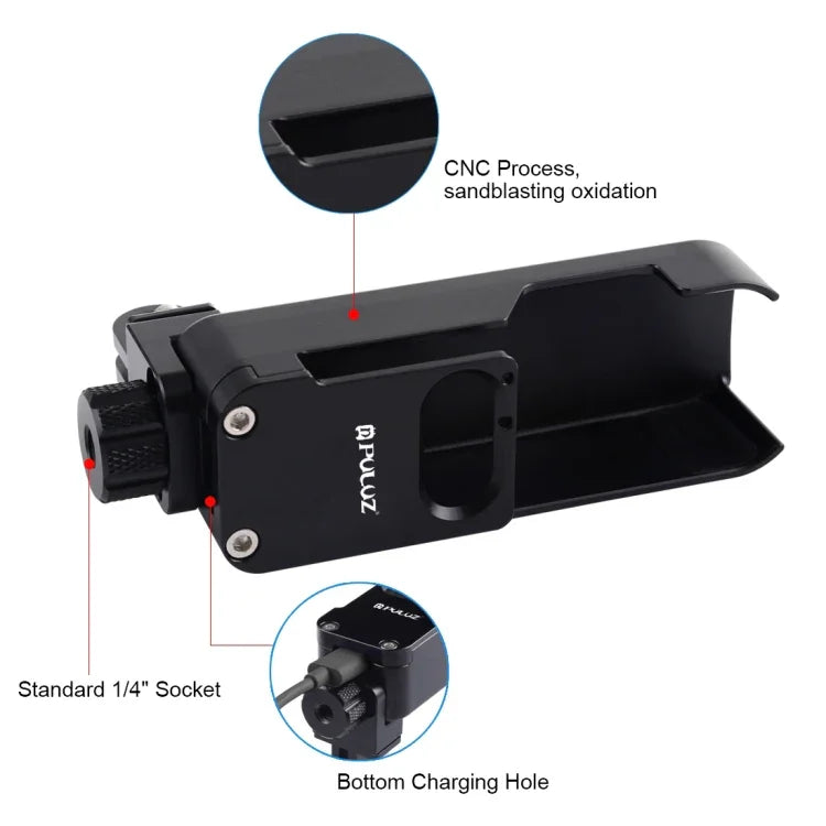Boîtier PULUZ en alliage d'aluminium usiné CNC, coque de protection pour DJI OSMO Pocket