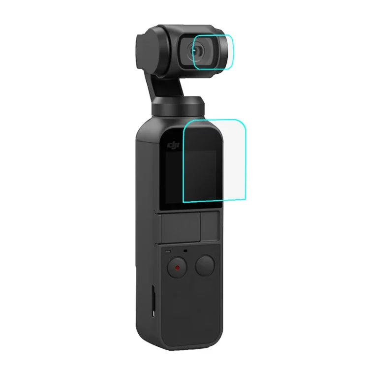 Protection d'objectif en verre trempé HD 2.5D PULUZ 9H + film protecteur d'écran pour stabilisateur DJI OSMO Pocket, compatible avec DJI OSMO Pocket