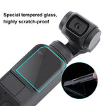 Protection d'objectif en verre trempé HD 2.5D PULUZ 9H + film protecteur d'écran pour stabilisateur DJI OSMO Pocket, compatible avec DJI OSMO Pocket