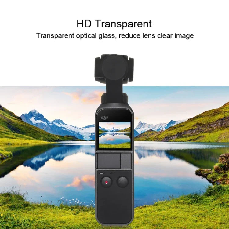 Protection d'objectif en verre trempé HD 2.5D PULUZ 9H + film protecteur d'écran pour stabilisateur DJI OSMO Pocket, compatible avec DJI OSMO Pocket