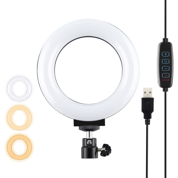 PULUZ anneau LED dimmable USB 3 modes 12 cm 4,7 pouces pour selfie, beauté, vlogging, photographie et vidéo avec tête de trépied, 4,7 pouces avec tête sphérique