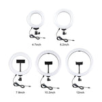 PULUZ anneau LED dimmable USB 3 modes 12 cm 4,7 pouces pour selfie, beauté, vlogging, photographie et vidéo avec tête de trépied, 4,7 pouces avec tête sphérique